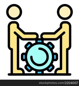 Sociology teamwork icon. Outline sociology teamwork vector icon color flat isolated. Sociology teamwork icon color outline vector