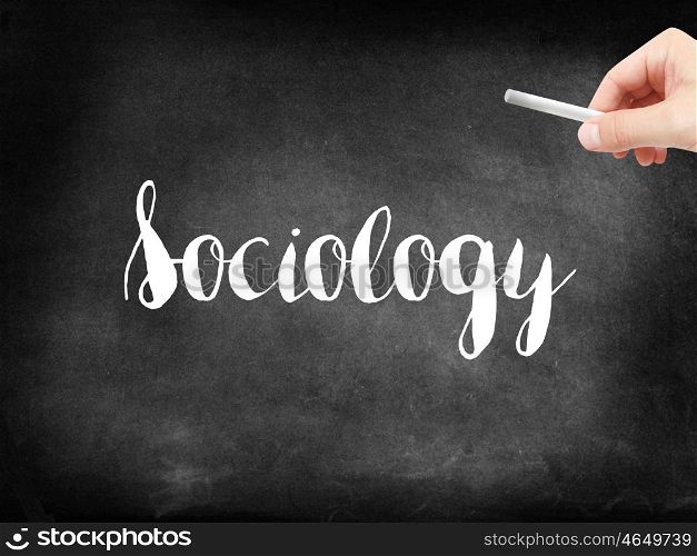 Sociology written on a blackboard