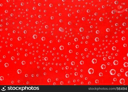 soda bubbles on a red background