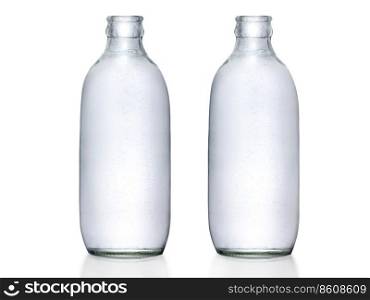 soda water bottle , Soda bubbles in the bottle  on white background