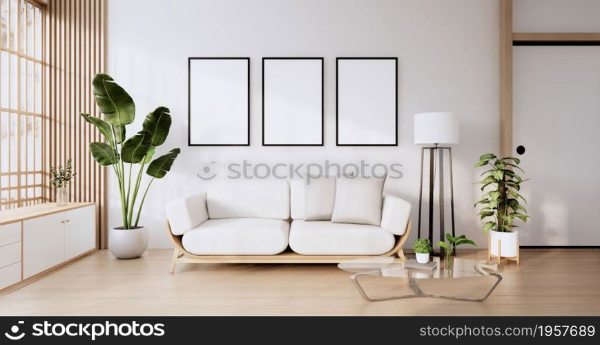 Sofa furniture and mockup modern room design minimal.3D rendering