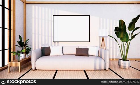 Sofa japanese on room japan and the white.3D rendering