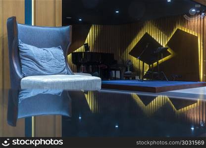 Sofas in luxury hotels with night lights