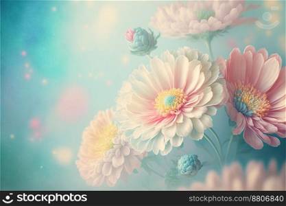 soft blur pastel flower bouquet background