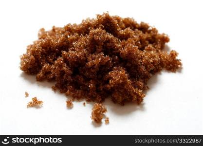 Soft brown sugar on a background