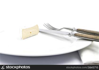 Soft cheese on plate