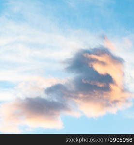 Soft cloud texture on blue sky background