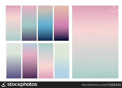 Soft collection of Gradient color background design,Creative pastel vibrant colour set for greeting card, flyer, invitation, poster,brochure, banner, calendar and holiday,Sweet Multicolour background.