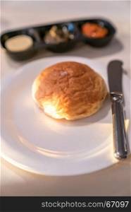 Soft Dinner Roll with table knife