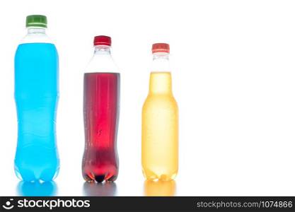 Soft drinks on a white background