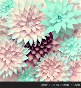 Soft floral design flowers in pastel tones for background,Copy space for text, 3d design, modern colorful style beautiful flowers generated AI. Soft floral design flowers in pastel tones for background,Copy space for text, 3d design, modern colorful style beautiful flowers