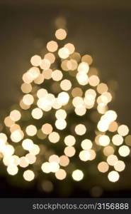 Soft Focus View Of Christmas Tree And Lights