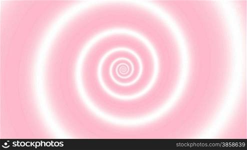 Soft hypnotic pink-white spiral background, loop