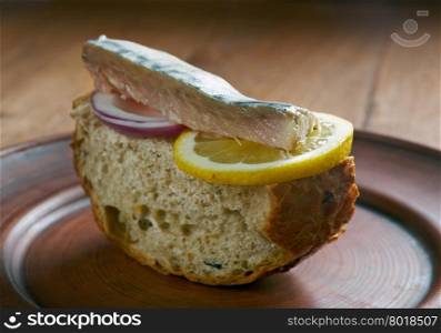 Soft pickled mackerel on toast