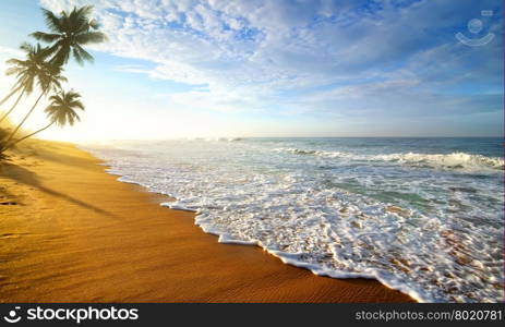 Soft waves of the Indian ocean in Sri Lanka