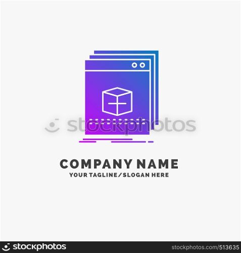 software, App, application, file, program Purple Business Logo Template. Place for Tagline.. Vector EPS10 Abstract Template background
