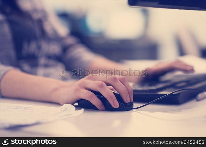 software developer writing programming code on computer
