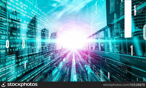 Software development, application programming code and tacit computer coding . Concept of smart digital transformation and technology disruption that changes global trends in new information era .. Software development, application programming code and tacit computer coding