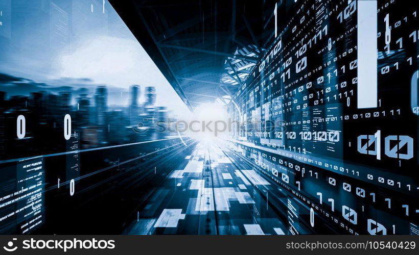 Software development, application programming code and tacit computer coding . Concept of smart digital transformation and technology disruption that changes global trends in new information era .. Software development, application programming code and tacit computer coding