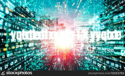 Software development, application programming code and tacit computer coding . Concept of smart digital transformation and technology disruption that changes global trends in new information era .. Software development, application programming code and tacit computer coding