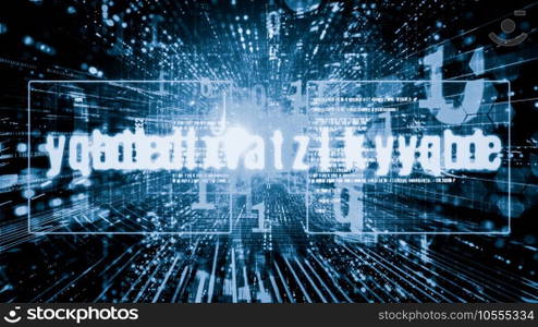 Software development, application programming code and tacit computer coding . Concept of smart digital transformation and technology disruption that changes global trends in new information era .. Software development, application programming code and tacit computer coding