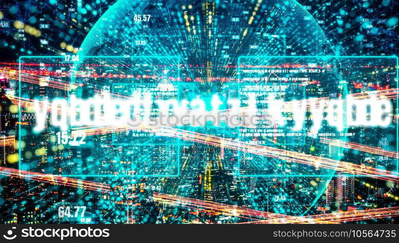 Software development, application programming code and tacit computer coding . Concept of smart digital transformation and technology disruption that changes global trends in new information era .. Software development, application programming code and tacit computer coding