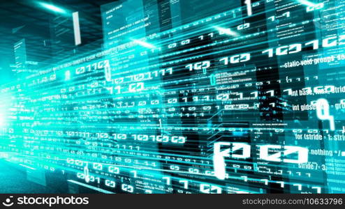 Software development, application programming code and tacit computer coding . Concept of smart digital transformation and technology disruption that changes global trends in new information era .. Software development, application programming code and tacit computer coding