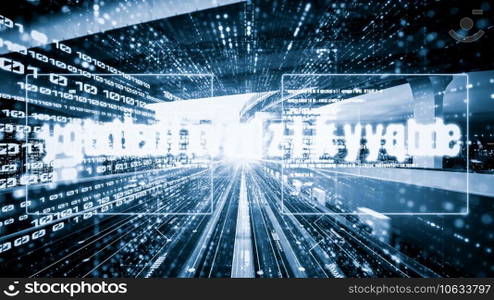 Software development, application programming code and tacit computer coding . Concept of smart digital transformation and technology disruption that changes global trends in new information era .. Software development, application programming code and tacit computer coding