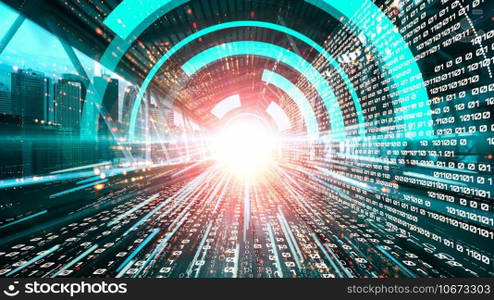 Software development, application programming code and tacit computer coding . Concept of smart digital transformation and technology disruption that changes global trends in new information era .. Software development, application programming code and tacit computer coding