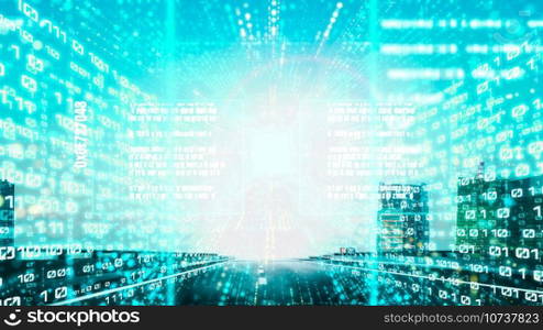Software development, application programming code and tacit computer coding . Concept of smart digital transformation and technology disruption that changes global trends in new information era .. Software development, application programming code and tacit computer coding