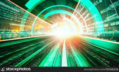 Software development, application programming code and tacit computer coding . Concept of smart digital transformation and technology disruption that changes global trends in new information era .. Software development, application programming code and tacit computer coding
