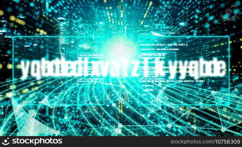 Software development, application programming code and tacit computer coding . Concept of smart digital transformation and technology disruption that changes global trends in new information era .. Software development, application programming code and tacit computer coding