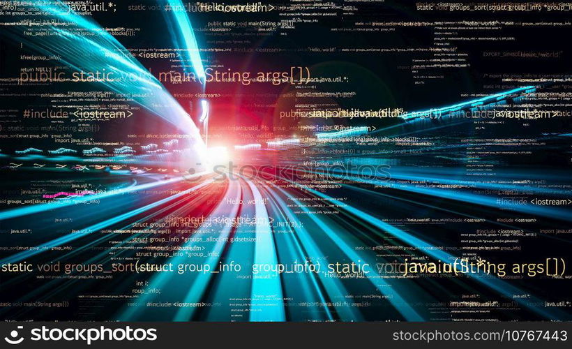 Software development, application programming code and tacit computer coding . Concept of smart digital transformation and technology disruption that changes global trends in new information era .. Software development, application programming code and tacit computer coding