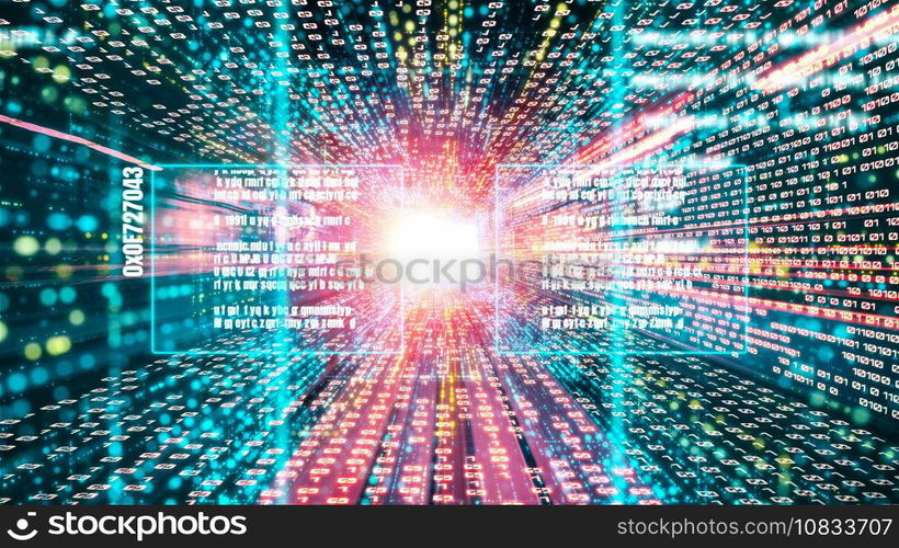 Software development, application programming code and tacit computer coding . Concept of smart digital transformation and technology disruption that changes global trends in new information era .. Software development, application programming code and tacit computer coding
