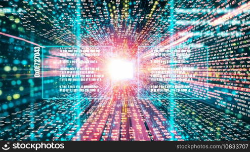 Software development, application programming code and tacit computer coding . Concept of smart digital transformation and technology disruption that changes global trends in new information era .. Software development, application programming code and tacit computer coding