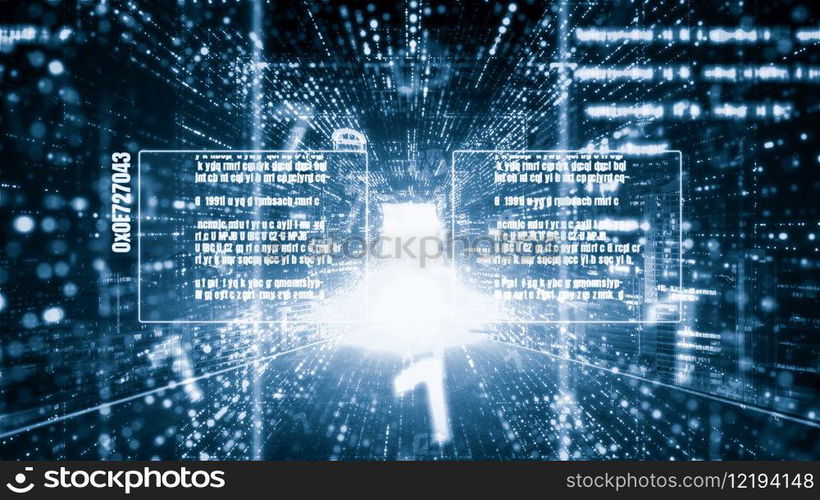 Software development, application programming code and tacit computer coding . Concept of smart digital transformation and technology disruption that changes global trends in new information era .. Software development, application programming code and tacit computer coding