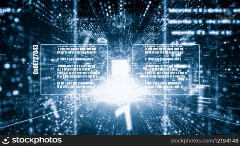 Software development, application programming code and tacit computer coding . Concept of smart digital transformation and technology disruption that changes global trends in new information era .. Software development, application programming code and tacit computer coding
