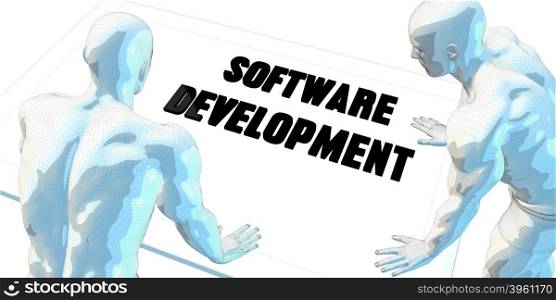 Software Development Discussion and Business Meeting Concept Art. Software Development