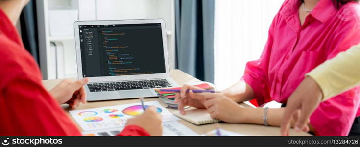 Software development programming on computer screen for brisk application and program coding. Software development programming on computer screen for brisk application