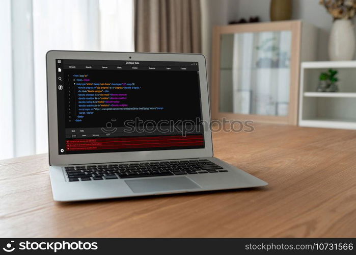 Software development programming on computer screen for modish application and program coding. Software development programming on computer screen for modish application