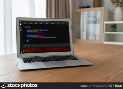Software development programming on computer screen for modish application and program coding. Software development programming on computer screen for modish application