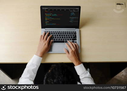 Software development programming on computer screen for modish application and program coding. Software development programming on computer screen for modish application