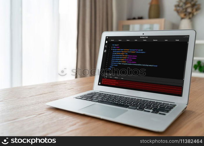 Software development programming on computer screen for modish application and program coding. Software development programming on computer screen for modish application