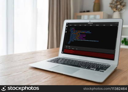 Software development programming on computer screen for modish application and program coding. Software development programming on computer screen for modish application