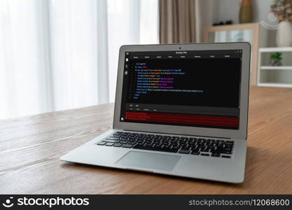 Software development programming on computer screen for modish application and program coding. Software development programming on computer screen for modish application