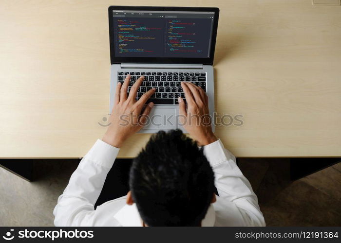 Software development programming on computer screen for modish application and program coding. Software development programming on computer screen for modish application