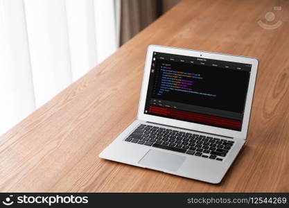Software development programming on computer screen for modish application and program coding. Software development programming on computer screen for modish application