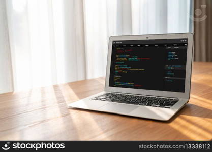 Software development programming on computer screen for modish application and program coding. Software development programming on computer screen for modish application