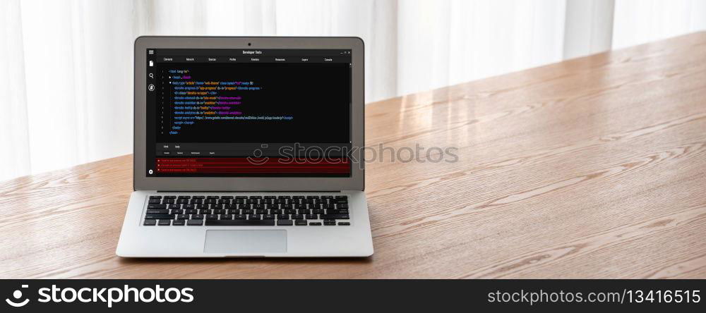 Software development programming on computer screen for modish application and program coding. Software development programming on computer screen for modish application