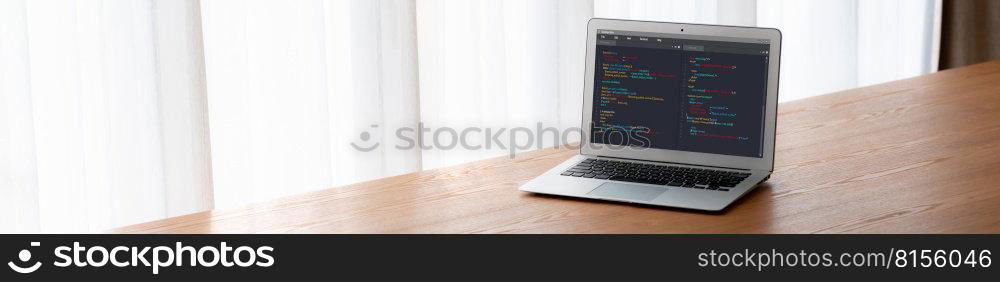 Software development programming on computer screen for modish application and program coding. Software development programming on computer screen for modish application